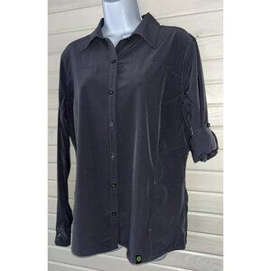 Marmot Sz LARGE Erika Shirt Gray Performance Fabric Button Up Hiking Outdoor EUC